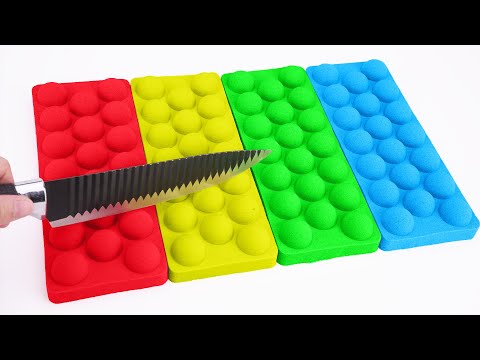 Satisfying Video | DIY How To Make Rainbow Pop It With Kinetic Sand Cutting & Mixing | Show ASMR