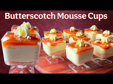 Easy Delicious Butterscotch Mousse Cups | Dessert Recipe | Quick Recipe For Parties and Functions