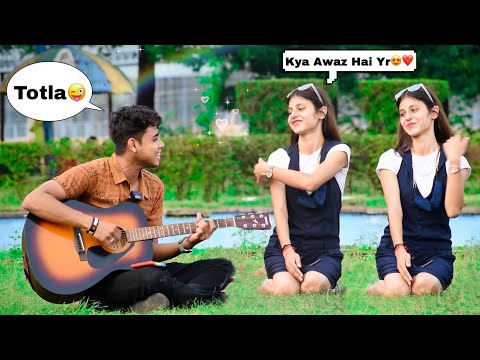 Totla (तोतला) Singing Badly With Twist In Public | Prank On Cute Girls | Epic Reactions | Jhopdi K