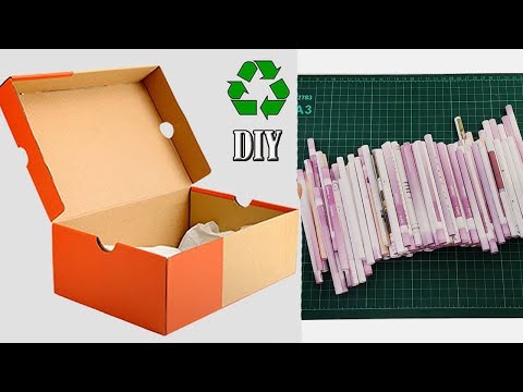 Don't Throw Away Shoe Boxes - Recycle Them in the Easiest Way - DIY Storage Basket Idea