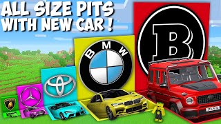 I Found ALL SIZE SECRET PITS with NEW CAR in Minecraft ! SECRET PASSAGE WITH SUPER CARS !