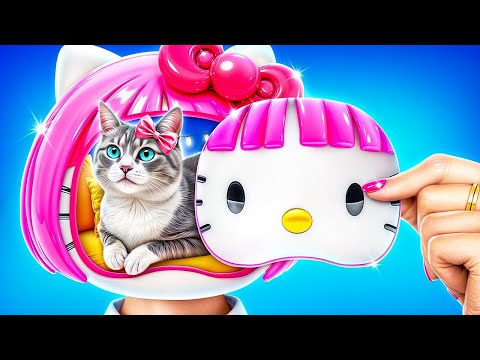 Nous Construisons une Pièce Secrète pour un Chat! Hello Kitty  Sauvé un Chaton Sans Abri!