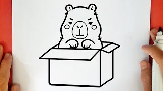COMO DESENHAR UMA CAPIVARA KAWAII NA CAIXA
