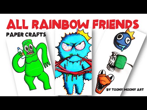 All RAINBOW FRIENDS paper crafts from Toony Moony art