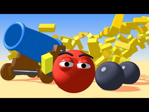 VIDS for KIDS in 3d (HD) - Learn Colors with Cannon Balls for children  - AApV