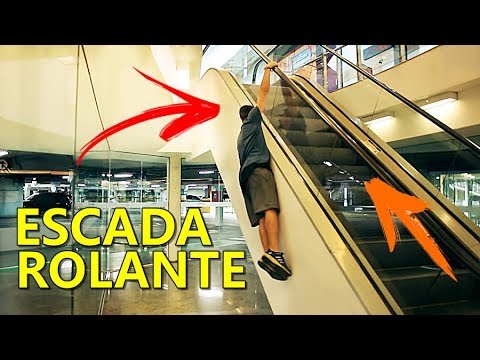 NUNCA FAÇA ISSO NA ESCADA ROLANTE!! - DESAFIO DO MORTAL NO SHOPPING