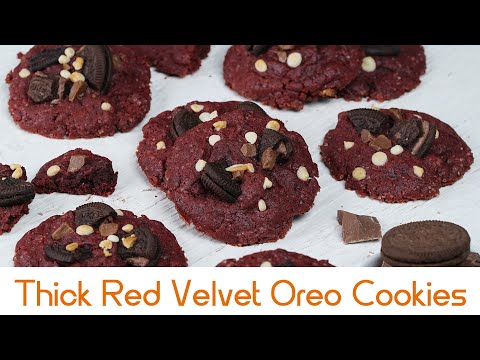 Thick Red Velvet Oreo Cookies | थिक रेड वेलवेट ओरियो कुकीज़