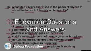 Endymion Questions and Answers