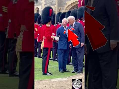 Funny moment as the King tells President Trump to 'watch the sword!' at the end of the Guard #trump