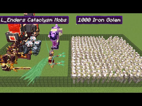 1000 iron golem vs all l_ender's cataclysm mobs | Minecraft Mob Battle