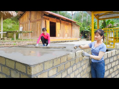 Building Bricks Embankment And Pour Solid Concrete Foundation | My Bushcraft / Nhất