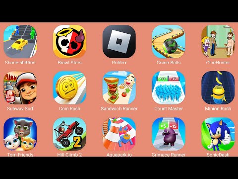 Roblox,Aquapark.io,Sonic Dash,Subway Surf,Going Balls,Tom Friends,Minion Rush,Grimace Runner