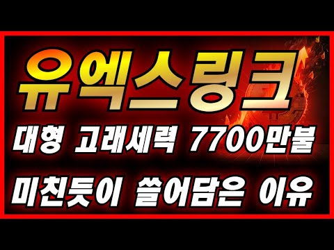 유엑스링크 난리난속보 대형고래세력 7700만불 대량매집한 이유?