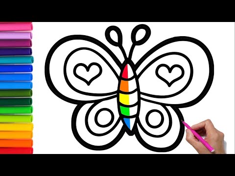 How to draw butterfly for kids | Painting and coloring for kids &Toddlers | Draw Art TV.