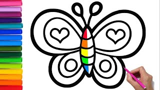 How to draw butterfly for kids | Painting and coloring for kids &Toddlers | Draw Art TV.