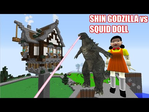 SURVIVING FROM SHIN GODZILLA & SQUID GAME DOLL ARRIVAL in Minecraft - Gameplay Coffin meme!