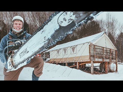 Demolishing the Wall Tent (interior)