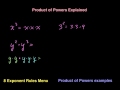 Multiplying Powers with Same Base