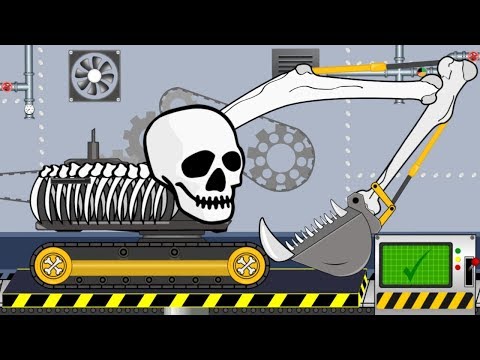 Excavator Skeleton Halloween | Toy Factory | Video for Kids - Koparka szkieletor na Halloween