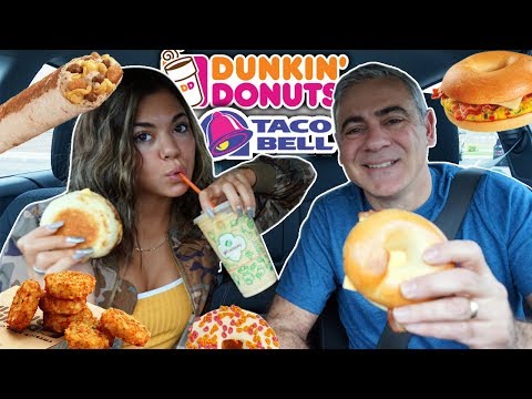 Drive With Me To School MORNING MUKBANG (Dunkin Donuts & Taco Bell) | Steph Pappas