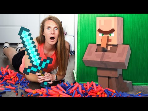 Nerf War: Villager Attack | Nerf meets Minecraft