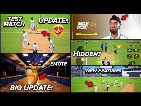 Dream Cricket 25 Test Match Update {Full Review} Hidden Features? 4K Gameplay | Stadium, Emotes