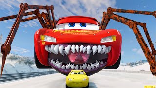 Epic Escape From The Lightning McQueen Eater Monster | McQueen VS Lightning McQueen BeamNG.Drive #20