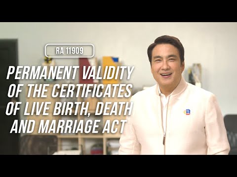 Permanent Validity of the Certificates of Live Birth, Death and Marriage Act