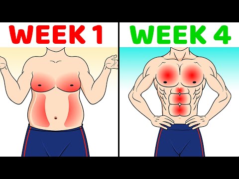 4 Week Challenge To Lose Belly + Chest Fat [Home Workout]