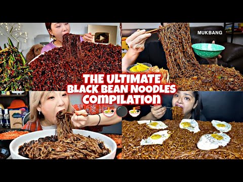 BLACK BEAN NOODLES MUKBANG That Makes Me So HUNGRY⚫️🍜😱