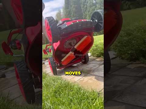 Lawn mower cleaning driveway 😲 #shorts