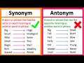Synonyms and Antonyms Understanding