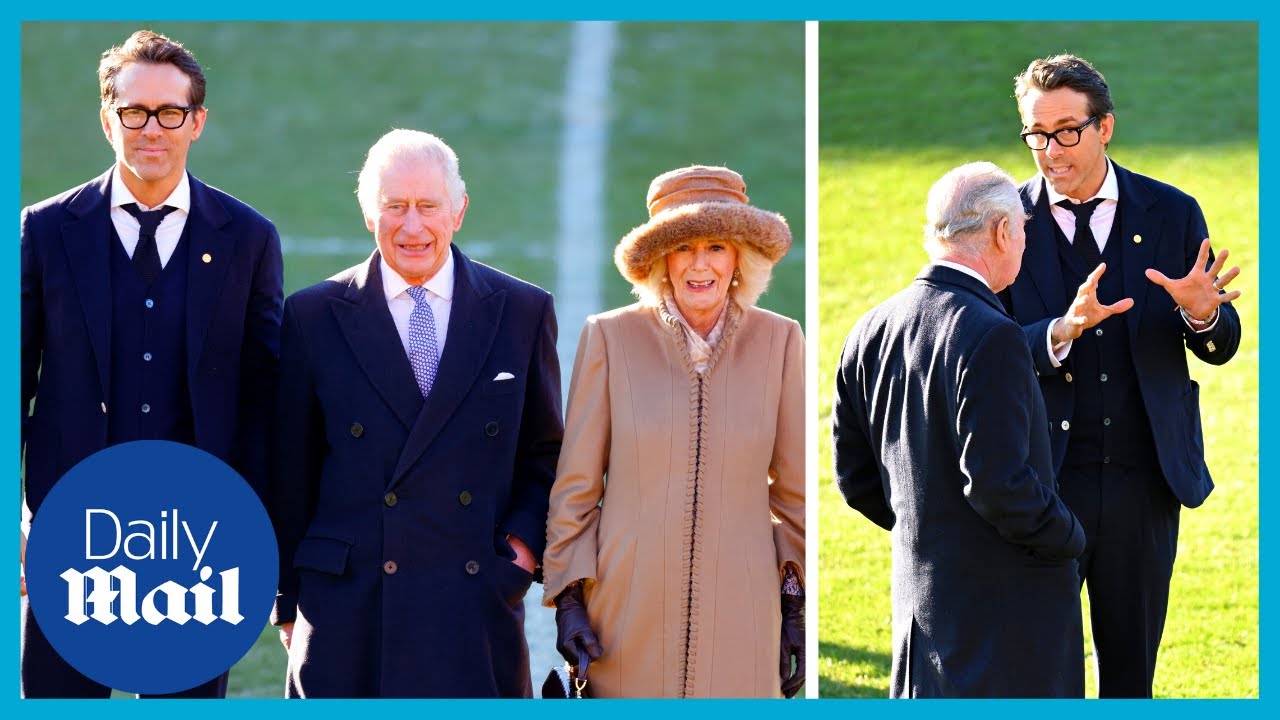 King Charles and Queen Consort meet Ryan Reynolds at Wrexham AFC