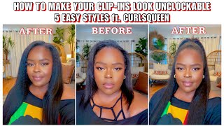 HOW TO MAKE YOUR CLIP-INS LOOK UNCLOCKABLE - 5 STYLES (ft. CURLSQUEEN)