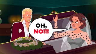 She couldn’t go through with the wedding so she chose a coffin instead.