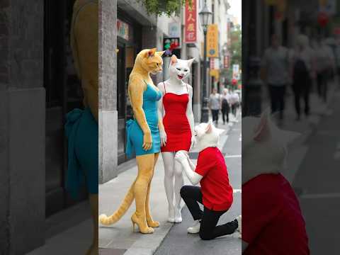 إتنمرو علي القط مياو الطيب بسبب جسمة الضعيف😢والاسد كسر عضمة😱 النهاية غير متوقعة😱#shorts #cat #ai