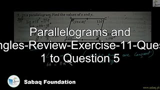 Parallelograms and Triangles-Review-Exercise-11-Question 1 to Question 5