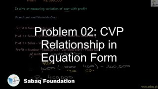 Problem 02: CVP Relationship in Equation Form