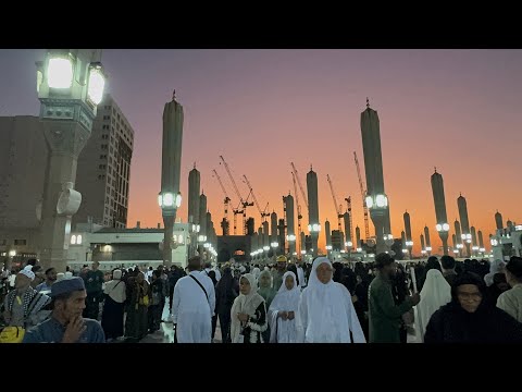 LUAR BIASA.!! SUASANA PAGI DI HALAMAN MASJID NABAWI MADINAH