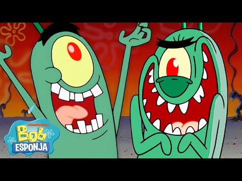 Bob Esponja | Plankton Siendo Pura MALDAD por 10 Minutos Seguidos 😈 | Bob Esponja en Español