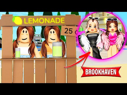 AS MENINAS FICARAM RICAS VENDENDO LIMONADA NA PRAIA | Historinhas Brookhaven RP | Roblox