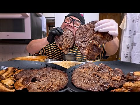 양식과 한식의 조화?! 스테이크 + 김치찌개!│Steak&pasta&kimchi stew Mukbang Eatingshow