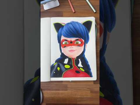 ASMR Drawing Bug Noir #sketchbook #miraculousladybug