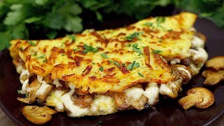 Einfach, lecker und schmeckt jedem! Kartoffelgericht mit Pilzen in der Pfanne!