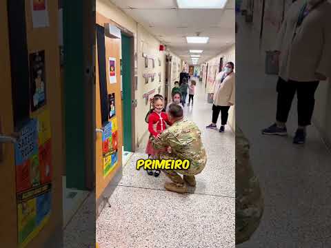 ESSE PAI FOI BUSCAR SUAS FILHAS DEPOIS DO EXERCITO 😭❤
