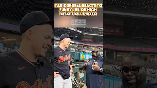 Tarik Skubal reacts to funny Junior High basketball photo