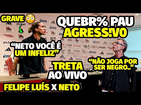 A ACUSAÇÃO CRlMINOSA DE NET0 PRA CIMA DE FILIPE LUIS QUE DEZ O PAU QUEBRAR NA COLETIVA AO VIVO