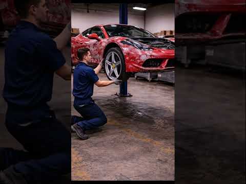 This Destroyed Ferrari 458 Italia Became a Supercar Again #ferrari #shorts #short #luxurycars #diy