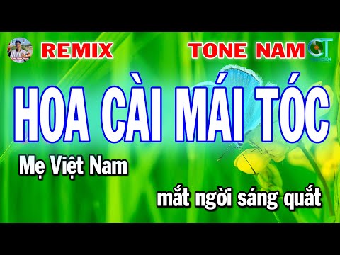 Hoa Cài Mái Tóc Nhạc Sống Remix Tone Nam Karaoke Nhạc Xuân 2025 | Công Minh