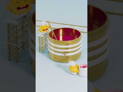 make an easy milk dessert! #3d#animation#howto#food#dessert#fyp#choubao#shorts
